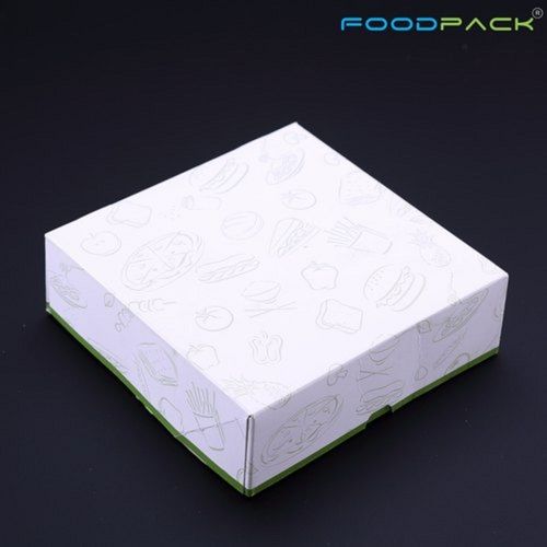 Square Plain White Printed Sandwich Packaging Ecf Paper Box