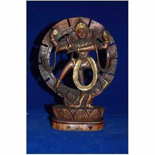 Eco-Friendly Polished Wooden Black Nataraja Statue