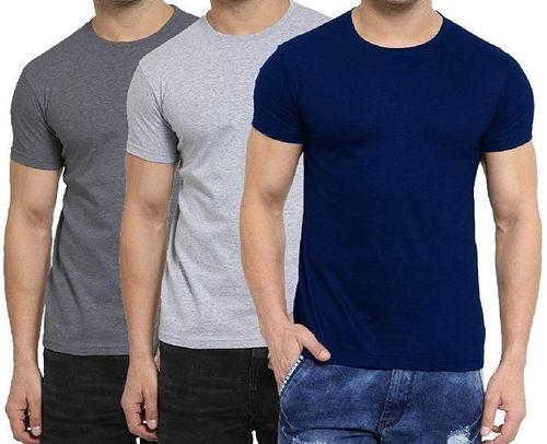 Half Sleeves Mens Plain Cotton T Shirt (Size L, M, S) Age Group: 18+