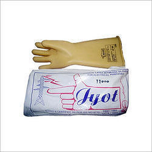 White And Yellow Light Weight Industrial Electrical Hand Gloves