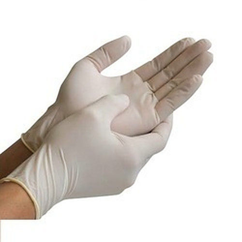 Blue Light Weight White Disposable Latex Gloves