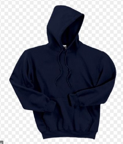 Party Wear Mens Plain Cotton Hoodies, Full Sleeve (Dark Blue) Age Group: 18+