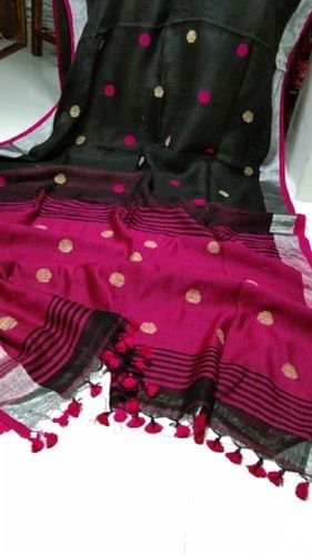 Multi-Color Premium Organic Quality Linen Buti Handloom Saree