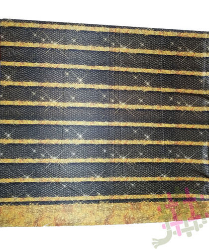Golden-Black Strips Digital Print Fancy Khadi Rayon Fabric Material for Women's Clothing (2.5 Meter Cut, 58")