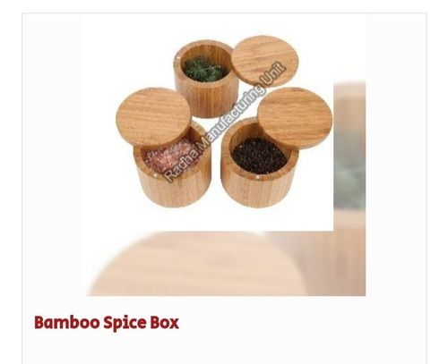 Plain Pattern Bamboo Spices Box