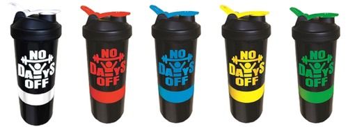 Various Colors Are Available Plastic Shaker Bottle With 2 Containers