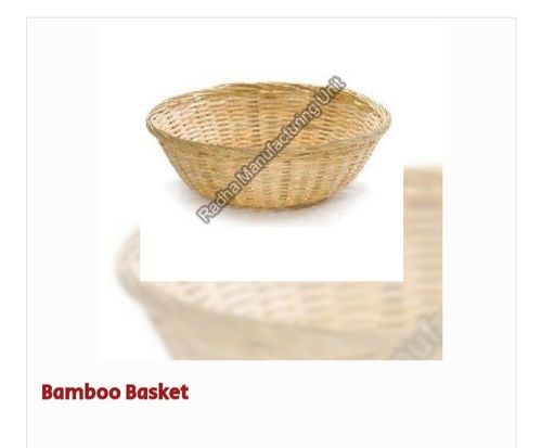 Round Shape Brown Bamboo Basket