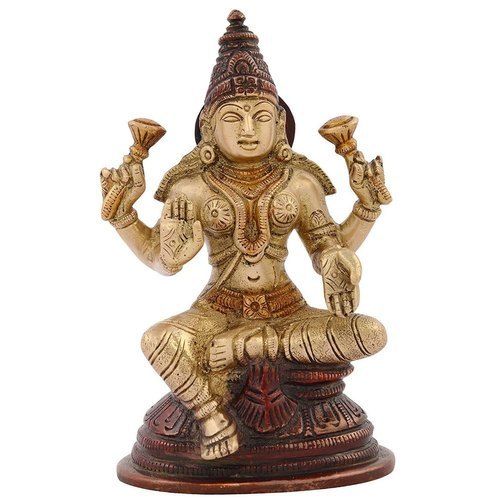 Light Weight Brass Laxmiji Sitting Idol