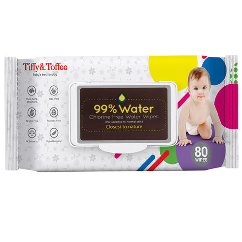 Tiffy and Toffee Baby Water Wipes - 80 Wipes
