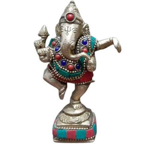 Durable 6 Inch Brass Dancing Lord Ganesha Statue