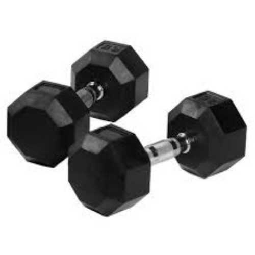 Black Gym Use Rubber Dumbbell