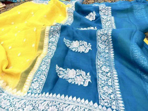 Pure Handloom Banarasi Khaddi Georgette Saree