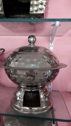 Silver Stainless Steel Date Serving Bowl