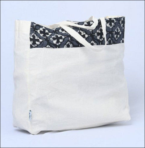 White Ladies Border Cotton Bag