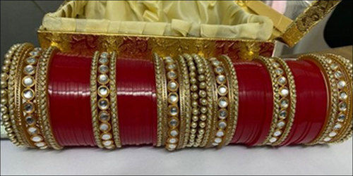 Acrylic Plastic Kundan Wedding Red Chura Gender: Women