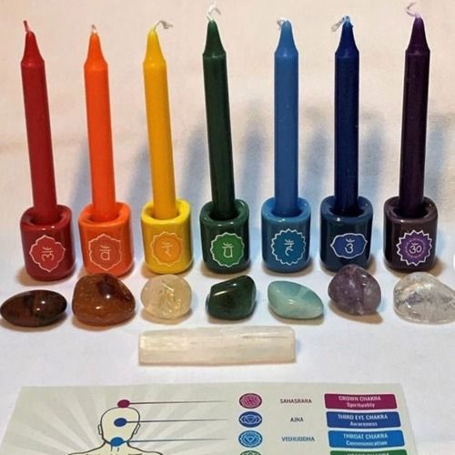 Attractive Seven Chakra Candle Holder Set