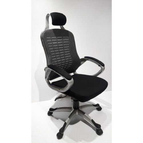 Black & Metalic Grey Ergonomic Modular High Back Mesh Chair