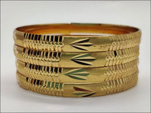 Fashion Gold Plated Trendy Brass Bangle