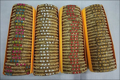 Fashion Handmade Party Wear Golden Plastic Bangle Set