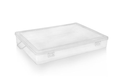 Colourless Rectangular Plastic Storage Container