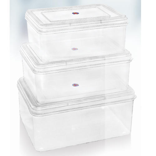 Transparent Rectangular Plastic Container - Various Sizes, Colourless, Durable and Lightweight for Product Packaging/Storage