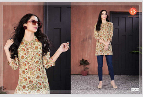 Floral Printed Silk Cotton Top (S-2073)