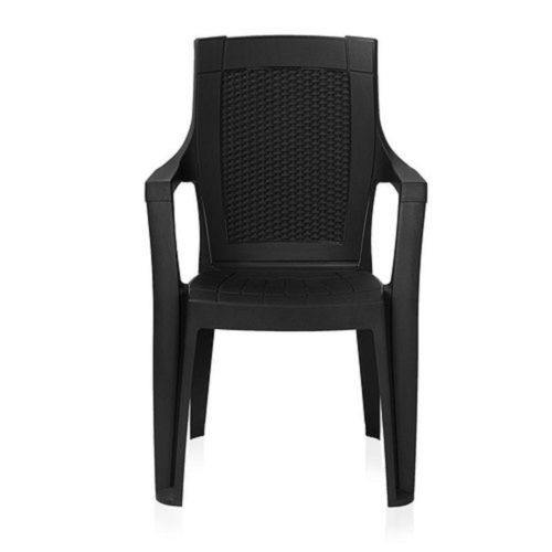 Uv Resistant Nilkamal Black High Back Plastic Chair