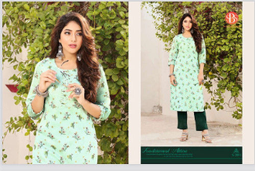 Mulicolor Printed Ladies Cotton Kurti (S-2091)