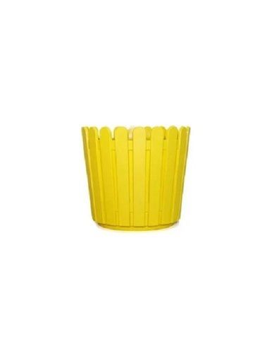 Glossy Yellow Color Fence Flower Pot