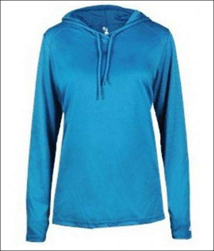 Indian Ladies Casual Wear Blue Plain Hoodie