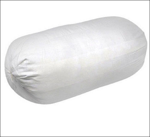 Polyester Fibre White Bolster Pillow
