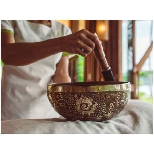 Dual Colour Acoustic Bronze Etched Tibetan Singing Bowl