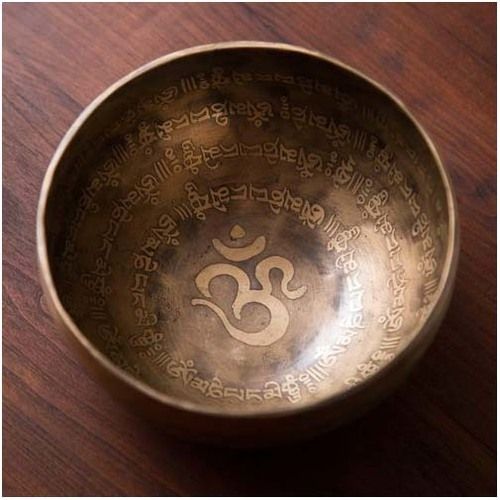 Bronze Brown Etched Tibetan Singing Bowl Size: 12 - 30 Cm