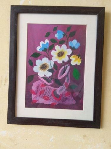 Flower Handmade Acrylic Oil Painting Frame Size: Various Sizes Are Available