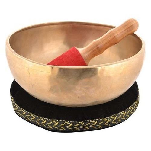 Plain Golden Finish Meditation Copper Singing Bowl Size: 10 - 11 Cm