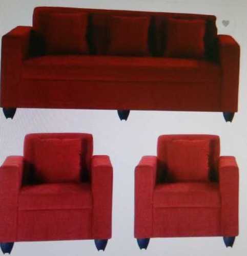 Red 5 Seater Wooden Sofa Set