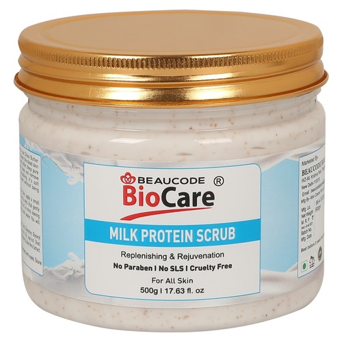 डीप क्लींजिंग ब्यूकोड बायोकेयर मिल्क प्रोटीन फेस एंड बॉडी स्क्रब 500 ग्राम