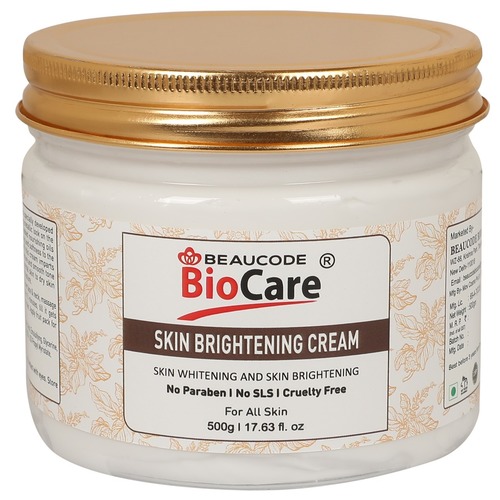 क्रीमी व्हाइट ब्यूकोड बायोकेयर स्किन ब्राइटनिंग फेस एंड बॉडी क्रीम 500 ग्राम