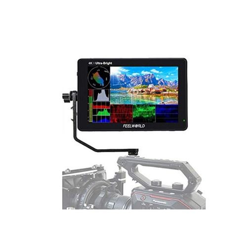 Black Feelworld Lut7 7 Inch Camera Field Monitor Ultra Bright 2200Nit Touch Screen