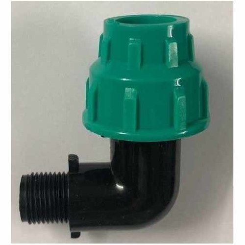 Plastic Mdpe Black And Green Male Threaded Adapter Elbow