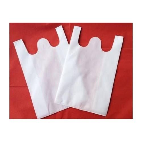 Non Woven White Reusable W Cut Grocery Bags