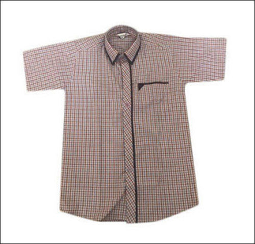 School Uniform Cotton Checked Half Sleeves Shirt