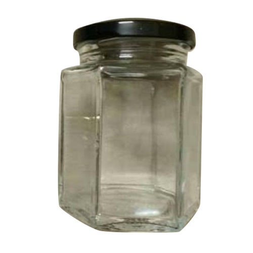 Transparent Hexa Glass Jar