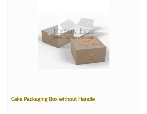 Glossy Lamination Brown Color Cake Packaging Box With Handle