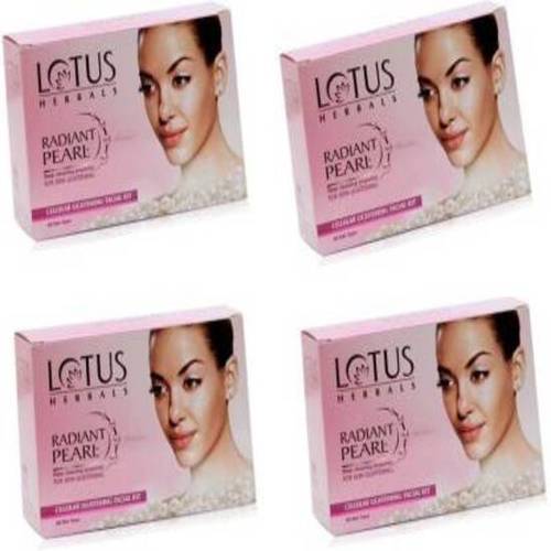 LOTUS Herbals Radiant Pearl Cellular Lightening Facial Kit ( Pack of 4 )A A (4 x 37 g)