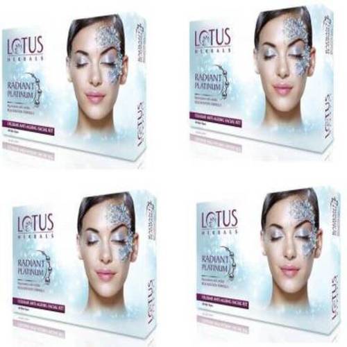 LOTUS Herbals Radiant Platinum Cellular Anti-Ageing Facial Kit ( Pack of 4 )A A (4 x 37 g)