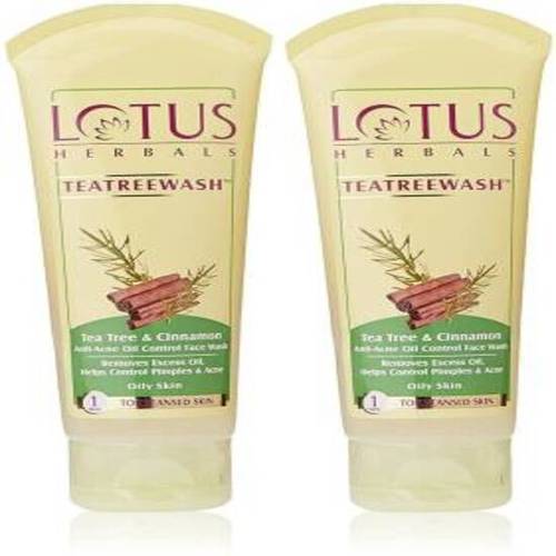 Lotus Herbals Tea Tree And Cinnamon Anti Acne Oil Control (Pack Of 2) Face Washa A (240 G)