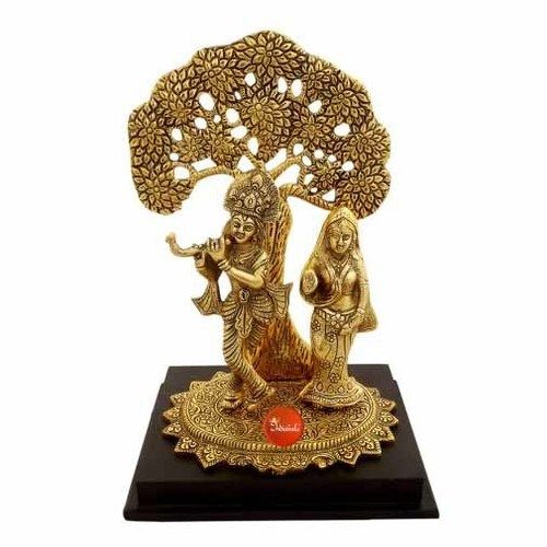 Brass Radha Krishna With Tree Statue