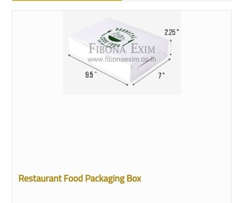 Glossy Lamination Disposable Restaurant Food Packaging Box