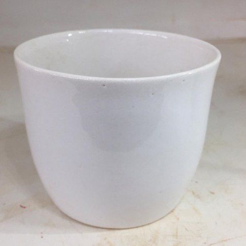 Plain Design Round Shape Ceramic Planter